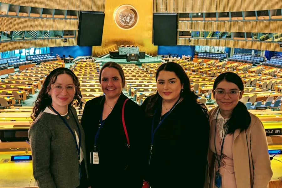 Trinity students at UN